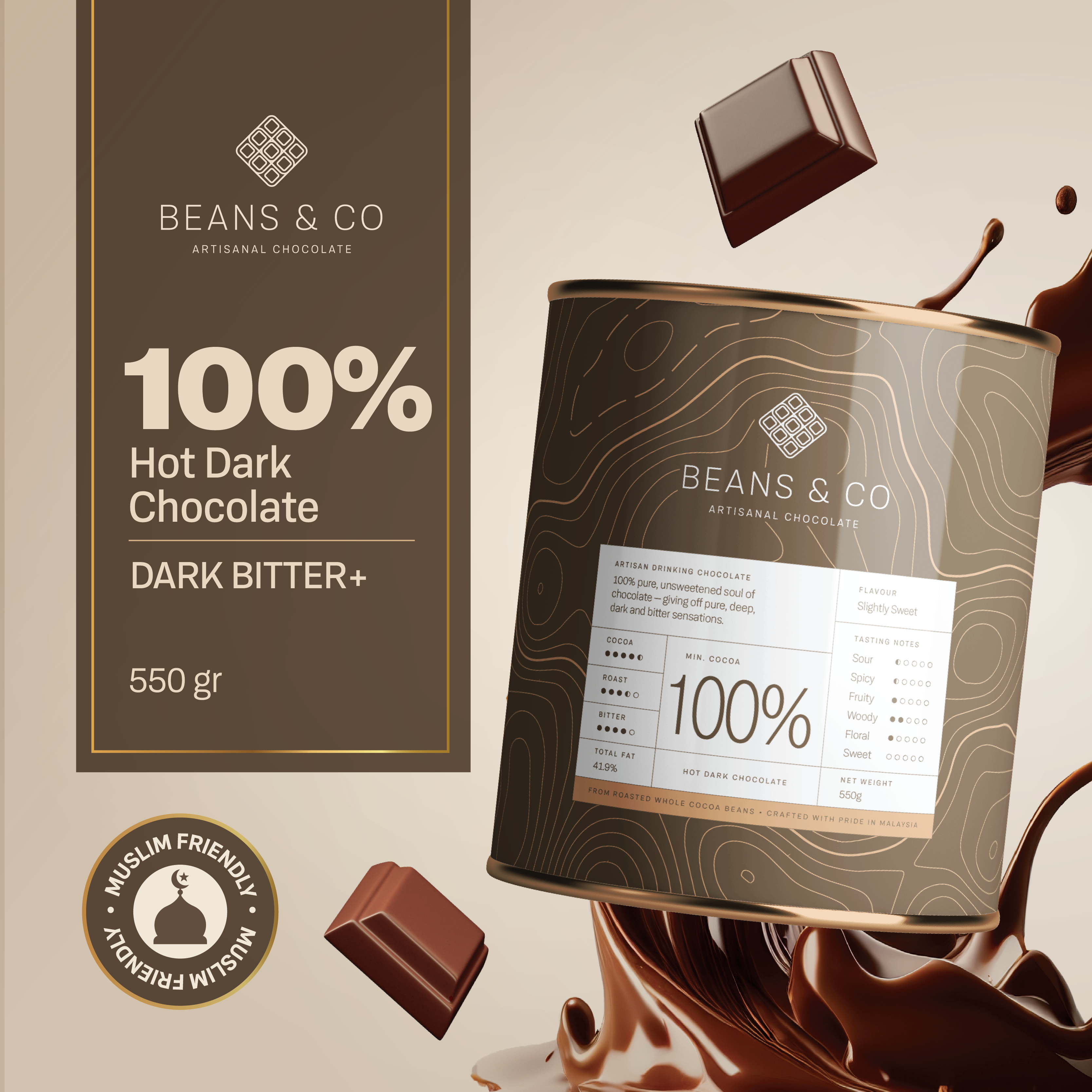 100% Hot Dark Chocolate