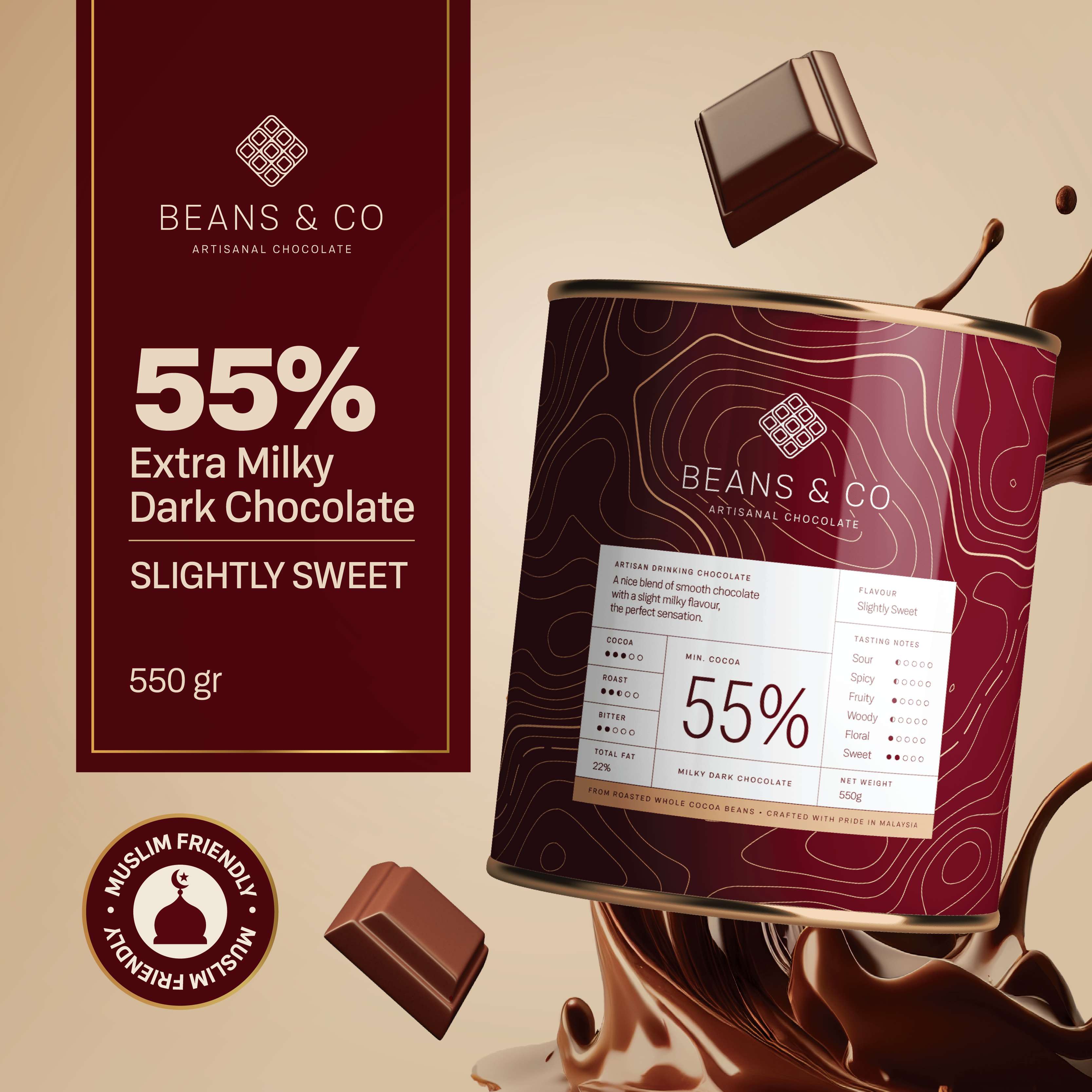 55% Extra Milky Dark Chocolate